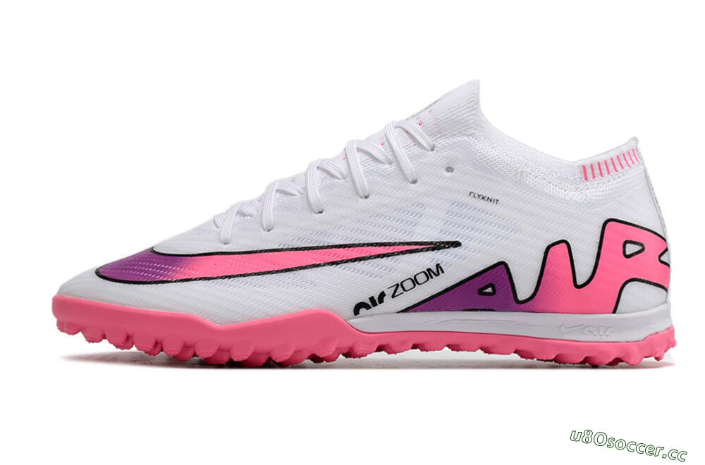 Unisex Nike Mercurial Vapor 15 Elite TF Artificial Turf Low-Tops Football Shoes - White/Pink 0