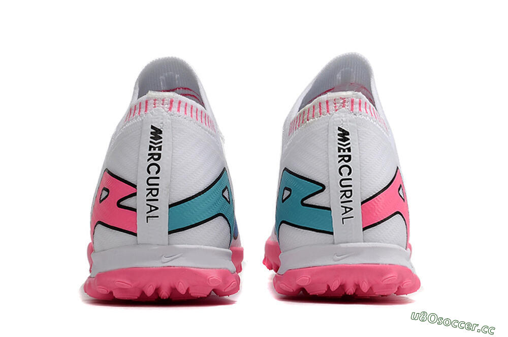 Unisex Nike Mercurial Vapor 15 Elite TF Artificial Turf Low-Tops Football Shoes - White/Pink 5