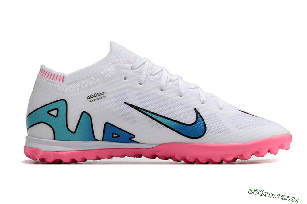 Unisex Nike Mercurial Vapor 15 Elite TF Artificial Turf Low-Tops Football Shoes - White/Pink 7