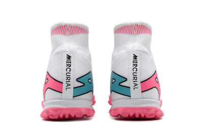 Unisex Nike Mercurial Superfly 9 Elite TF Artificial Turf High-Tops Football Shoes - White/Pink