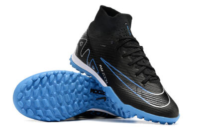 Unisex Nike Mercurial Superfly 9 Elite TF Artificial Turf High-Tops Football Shoes - Black/Blue