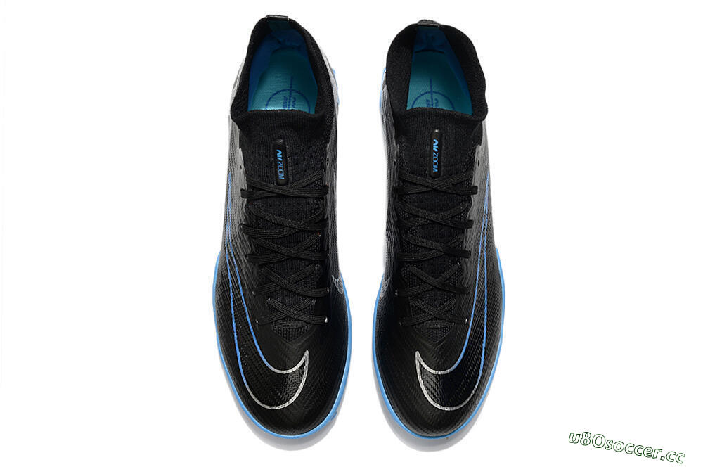 Unisex Nike Mercurial Superfly 9 Elite TF Artificial Turf High-Tops Football Shoes - Black/Blue 4