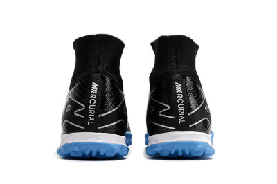 Unisex Nike Mercurial Superfly 9 Elite TF Artificial Turf High-Tops Football Shoes - Black/Blue