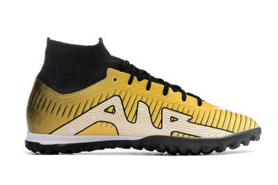 Unisex Nike Mercurial Superfly 9 Elite TF Artificial Turf High-Tops Football Shoes - Gold/Black/Silver