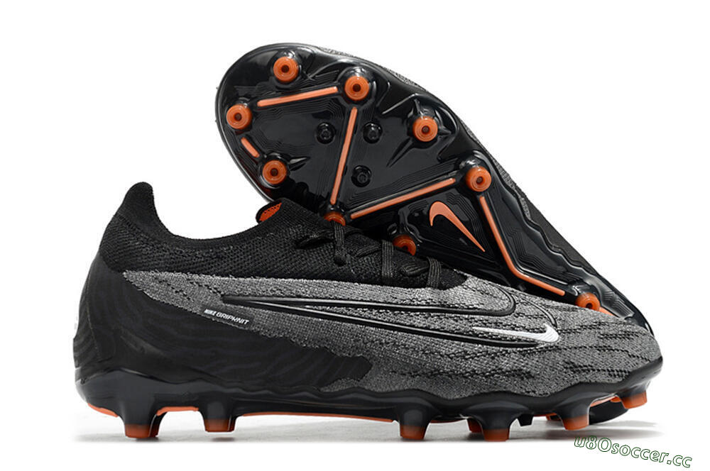 Men's Nike Phantom GX Elite AG Artificial Grass Low-Tops Football Boots - Black/Grey 2