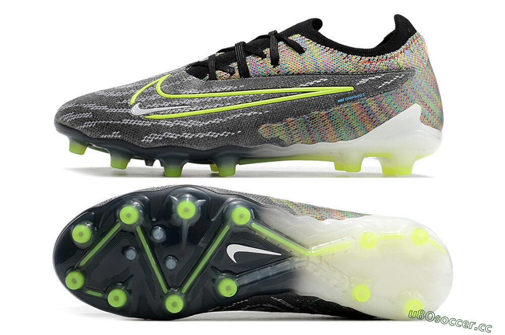 Men's Nike Phantom GX Elite AG Artificial Grass Low-Tops Football Boots - Grey/Green 1