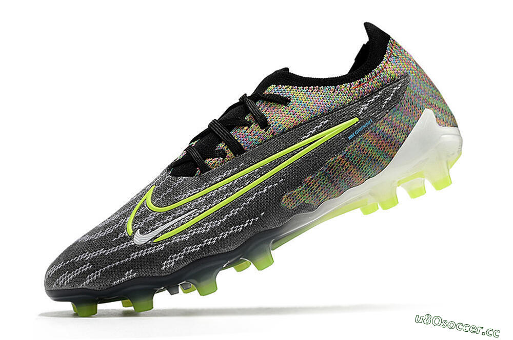 Men's Nike Phantom GX Elite AG Artificial Grass Low-Tops Football Boots - Grey/Green 5