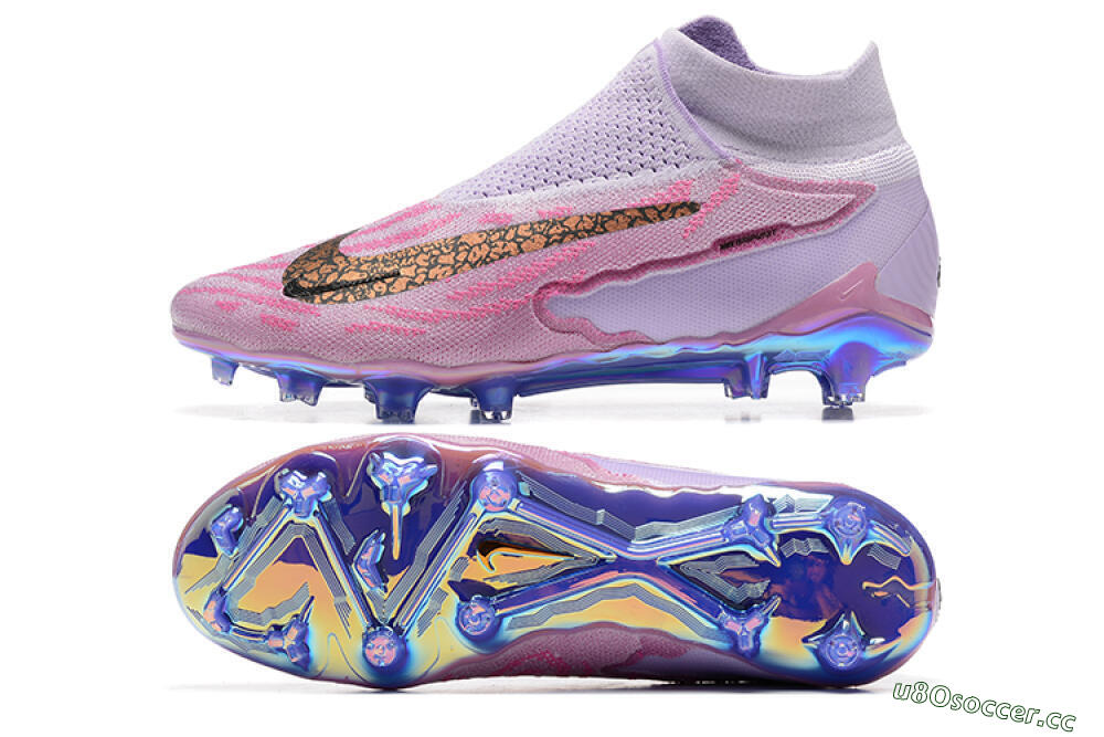 Men's Nike Phantom GX Elite DF FG Firm Ground High-Tops Football Boots - Pink/Purple 1