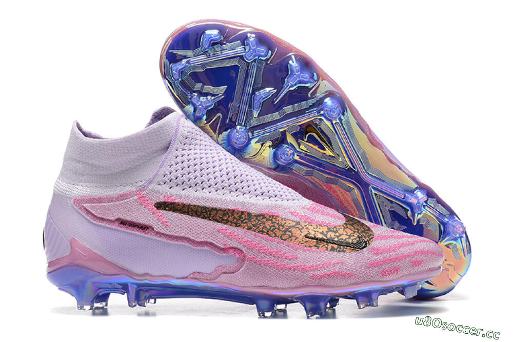 Men's Nike Phantom GX Elite DF FG Firm Ground High-Tops Football Boots - Pink/Purple 2