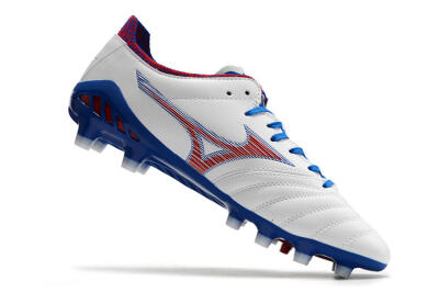 Men's Mizuno Morelia Neo 3 Pro Japan FG Firm Ground Low-Tops Football Boots - White/Red/Blue