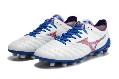 Men's Mizuno Morelia Neo 3 Pro Japan FG Firm Ground Low-Tops Football Boots - White/Red/Blue