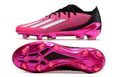 Men's Adidas X Speedportal .1 FG Firm Ground Low-Tops Football Boots - Pink/White/Black