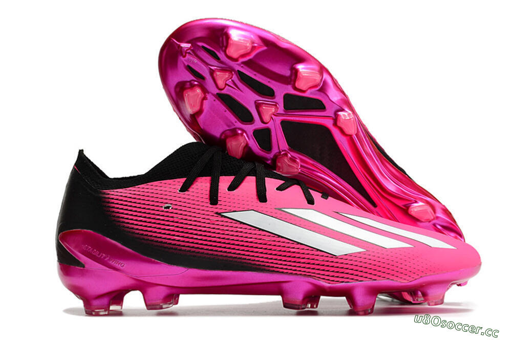 Men's Adidas X Speedportal .1 FG Firm Ground Low-Tops Football Boots - Pink/White/Black 2