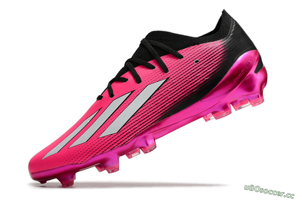 Men's Adidas X Speedportal .1 FG Firm Ground Low-Tops Football Boots - Pink/White/Black 7