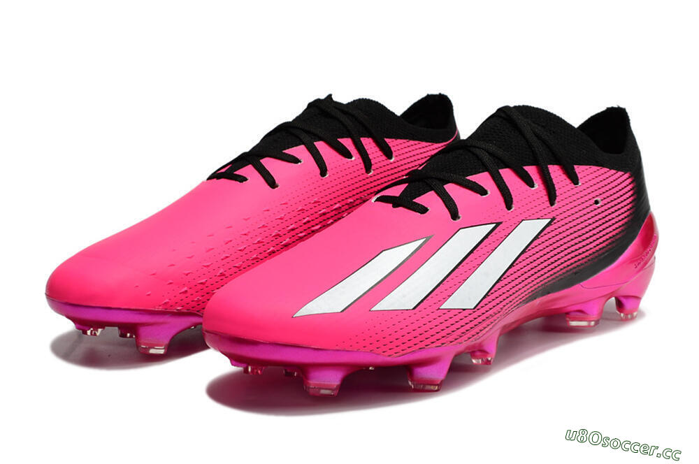 Men's Adidas X Speedportal .1 FG Firm Ground Low-Tops Football Boots - Pink/White/Black 9