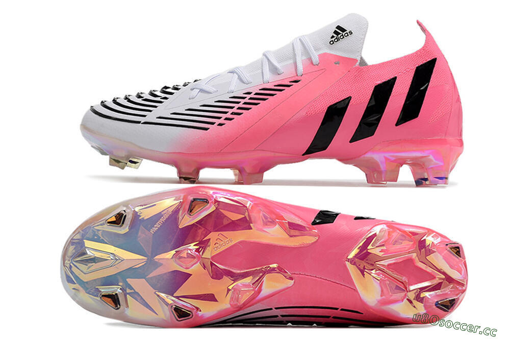 Men's Adidas Predator Edge.1 FG Firm Ground Low-Tops Football Boots - White/Pink/Black 1