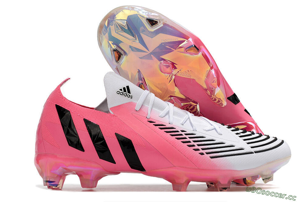 Men's Adidas Predator Edge.1 FG Firm Ground Low-Tops Football Boots - White/Pink/Black 2