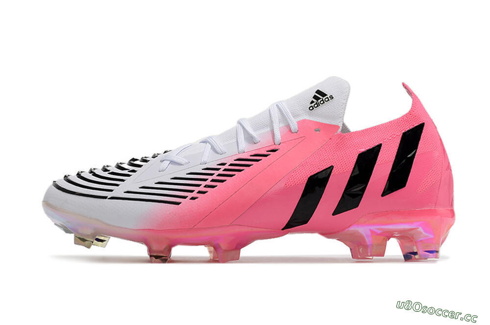 Men's Adidas Predator Edge.1 FG Firm Ground Low-Tops Football Boots - White/Pink/Black 0