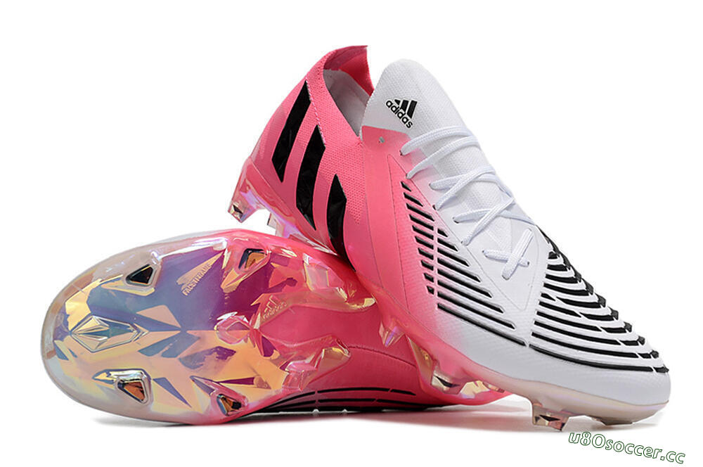 Men's Adidas Predator Edge.1 FG Firm Ground Low-Tops Football Boots - White/Pink/Black 3
