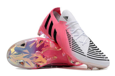 Men's Adidas Predator Edge.1 FG Firm Ground Low-Tops Football Boots - White/Pink/Black