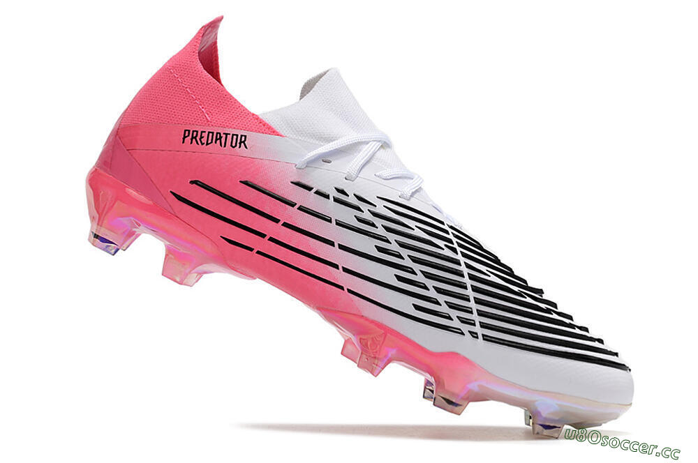 Men's Adidas Predator Edge.1 FG Firm Ground Low-Tops Football Boots - White/Pink/Black 4
