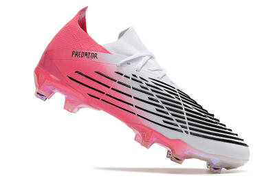 Men's Adidas Predator Edge.1 FG Firm Ground Low-Tops Football Boots - White/Pink/Black