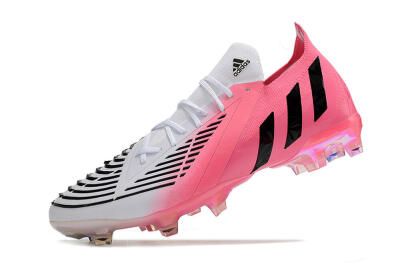 Men's Adidas Predator Edge.1 FG Firm Ground Low-Tops Football Boots - White/Pink/Black
