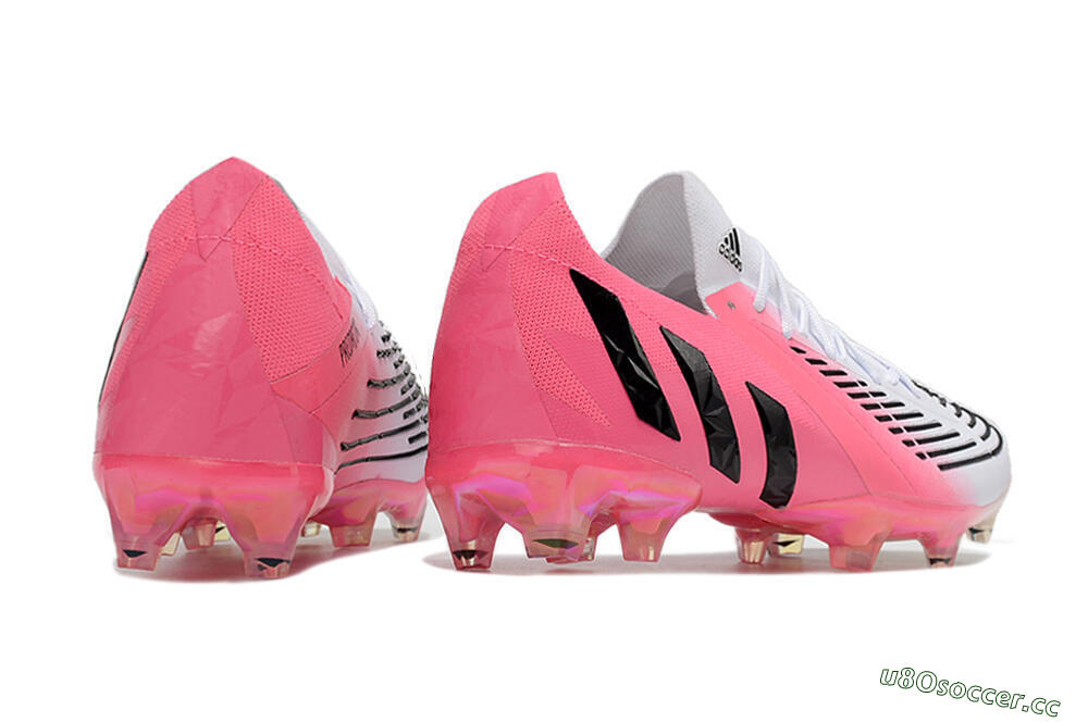 Men's Adidas Predator Edge.1 FG Firm Ground Low-Tops Football Boots - White/Pink/Black 6