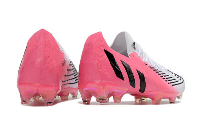 Men's Adidas Predator Edge.1 FG Firm Ground Low-Tops Football Boots - White/Pink/Black