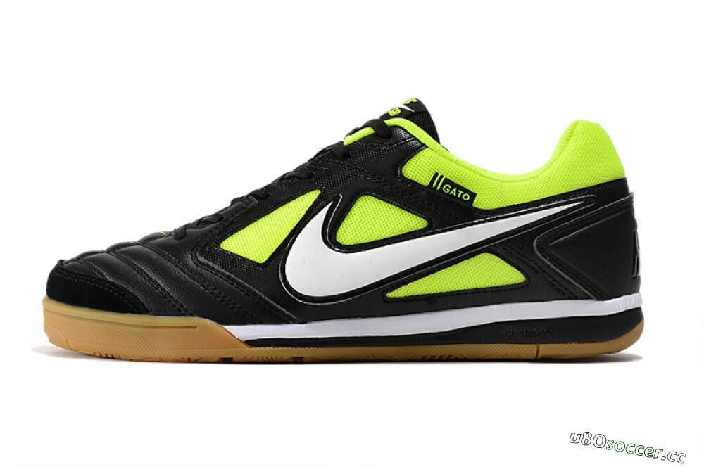 Men's Nike SB Gato IC Indoor & Futsal Low-Tops Football Shoes - Black/Green/White 0