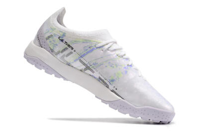 Men's Puma Ultra Ultimate TF Artificial Turf Low-Tops Football Shoes - White/Blue/Green