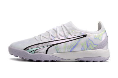 Men's Puma Ultra Ultimate TF Artificial Turf Low-Tops Football Shoes - White/Blue/Green