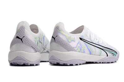 Men's Puma Ultra Ultimate TF Artificial Turf Low-Tops Football Shoes - White/Blue/Green