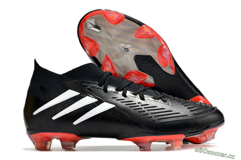 Men's Adidas Predator Edge.1 FG Firm Ground High-Tops Football Boots - Black/White 2