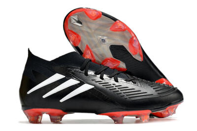 Men's Adidas Predator Edge.1 FG Firm Ground High-Tops Football Boots - Black/White