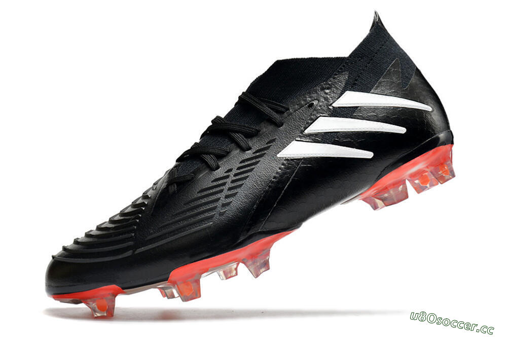 Men's Adidas Predator Edge.1 FG Firm Ground High-Tops Football Boots - Black/White 4