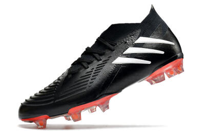 Men's Adidas Predator Edge.1 FG Firm Ground High-Tops Football Boots - Black/White