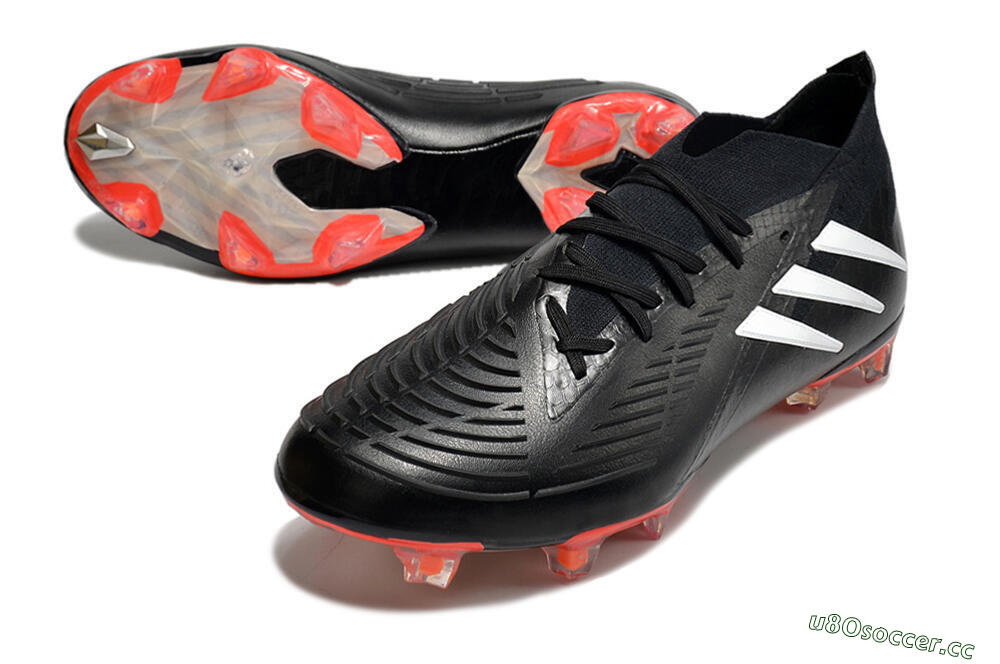 Men's Adidas Predator Edge.1 FG Firm Ground High-Tops Football Boots - Black/White 3