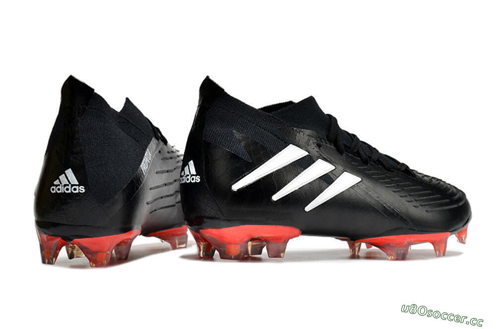 Men's Adidas Predator Edge.1 FG Firm Ground High-Tops Football Boots - Black/White 6