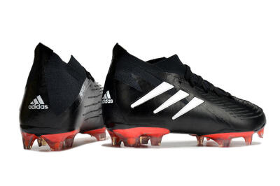 Men's Adidas Predator Edge.1 FG Firm Ground High-Tops Football Boots - Black/White