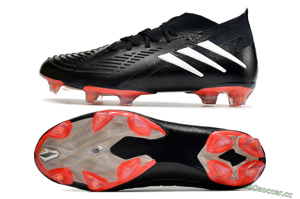 Men's Adidas Predator Edge.1 FG Firm Ground High-Tops Football Boots - Black/White 1