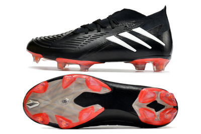 Men's Adidas Predator Edge.1 FG Firm Ground High-Tops Football Boots - Black/White