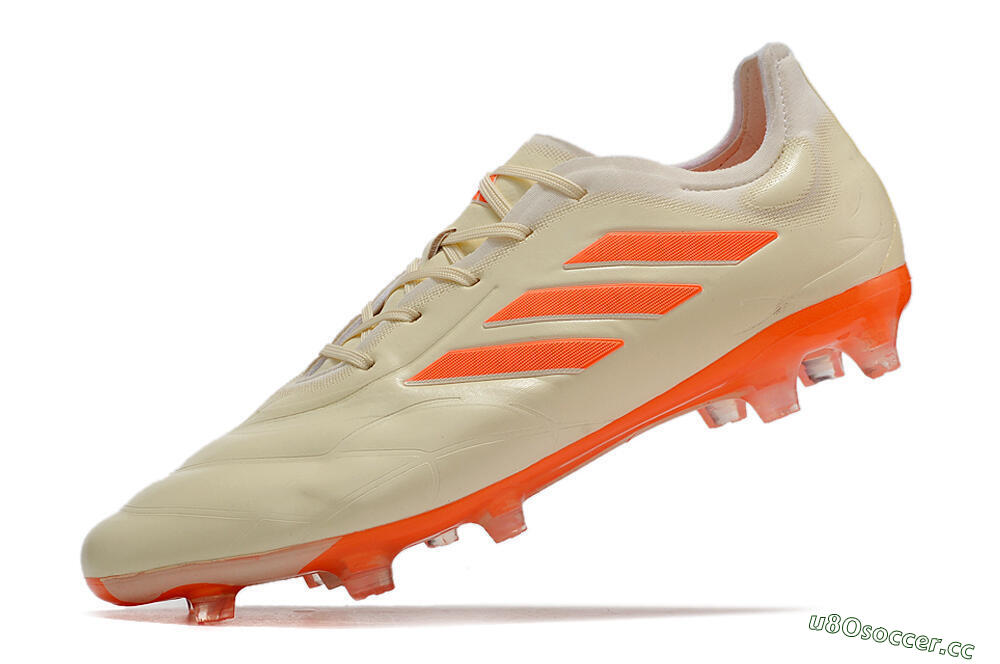 Men's Adidas Copa Pure.1 FG Firm Ground Low-Tops Football Boots - Beige/Orange 5