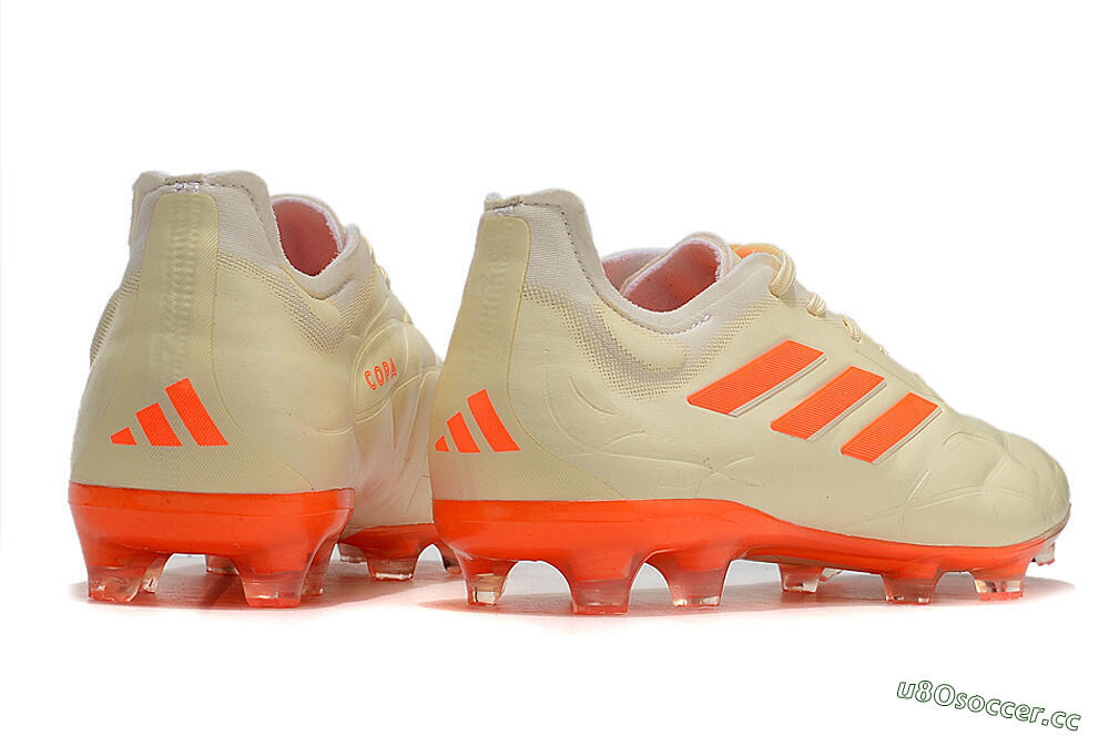 Men's Adidas Copa Pure.1 FG Firm Ground Low-Tops Football Boots - Beige/Orange 6