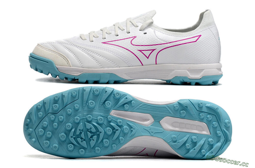 Men's Mizuno Morelia Neo Sala β Japan TF Artificial Turf Low-Tops Football Shoes - White/Blue/Red 1