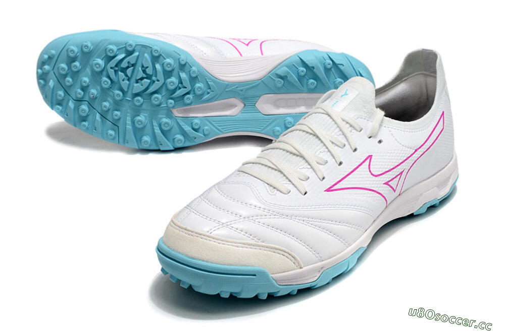 Men's Mizuno Morelia Neo Sala β Japan TF Artificial Turf Low-Tops Football Shoes - White/Blue/Red 3
