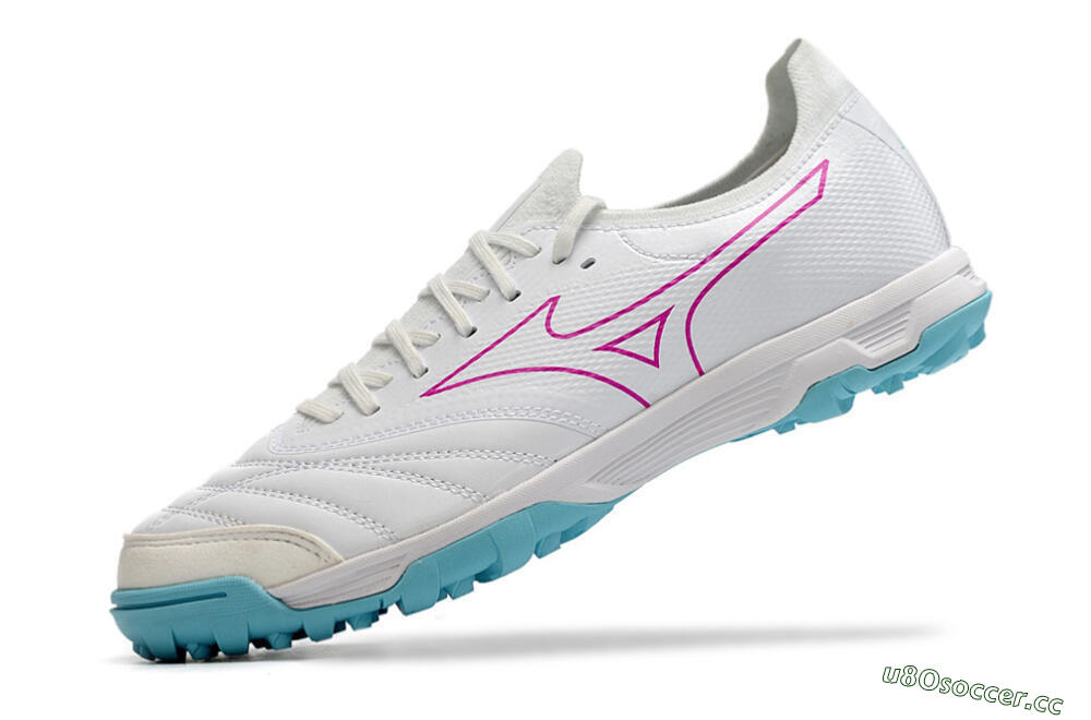 Men's Mizuno Morelia Neo Sala β Japan TF Artificial Turf Low-Tops Football Shoes - White/Blue/Red 5