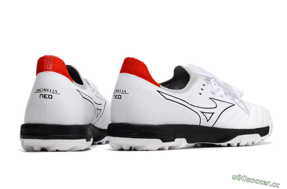 Men's Mizuno Morelia Neo Sala β Japan TF Artificial Turf Low-Tops Football Shoes - White/Black/Red 6
