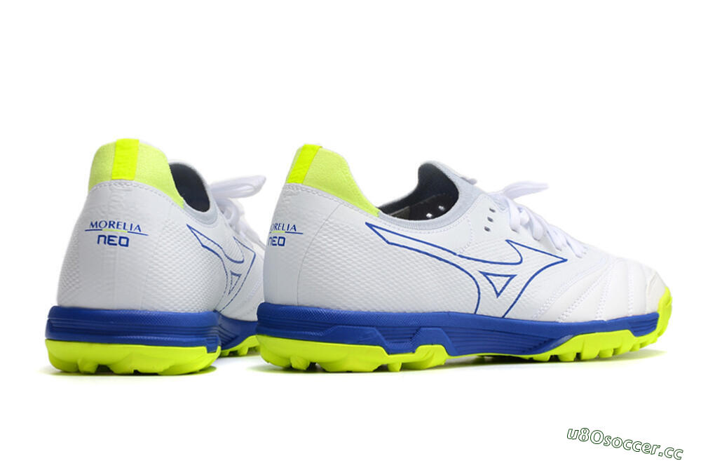 Men's Mizuno Morelia Neo Sala β Japan TF Artificial Turf Low-Tops Football Shoes - White/Blue 6