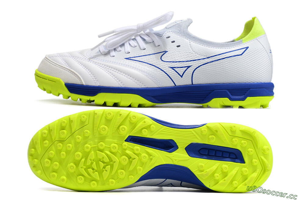 Men's Mizuno Morelia Neo Sala β Japan TF Artificial Turf Low-Tops Football Shoes - White/Blue 1
